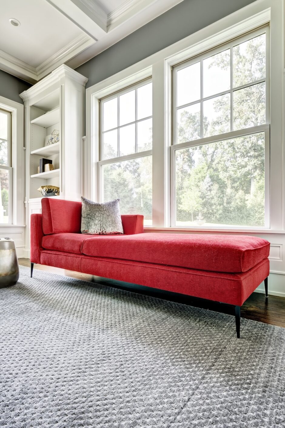 Chaise Lounge Red Beth Krupa Interiors