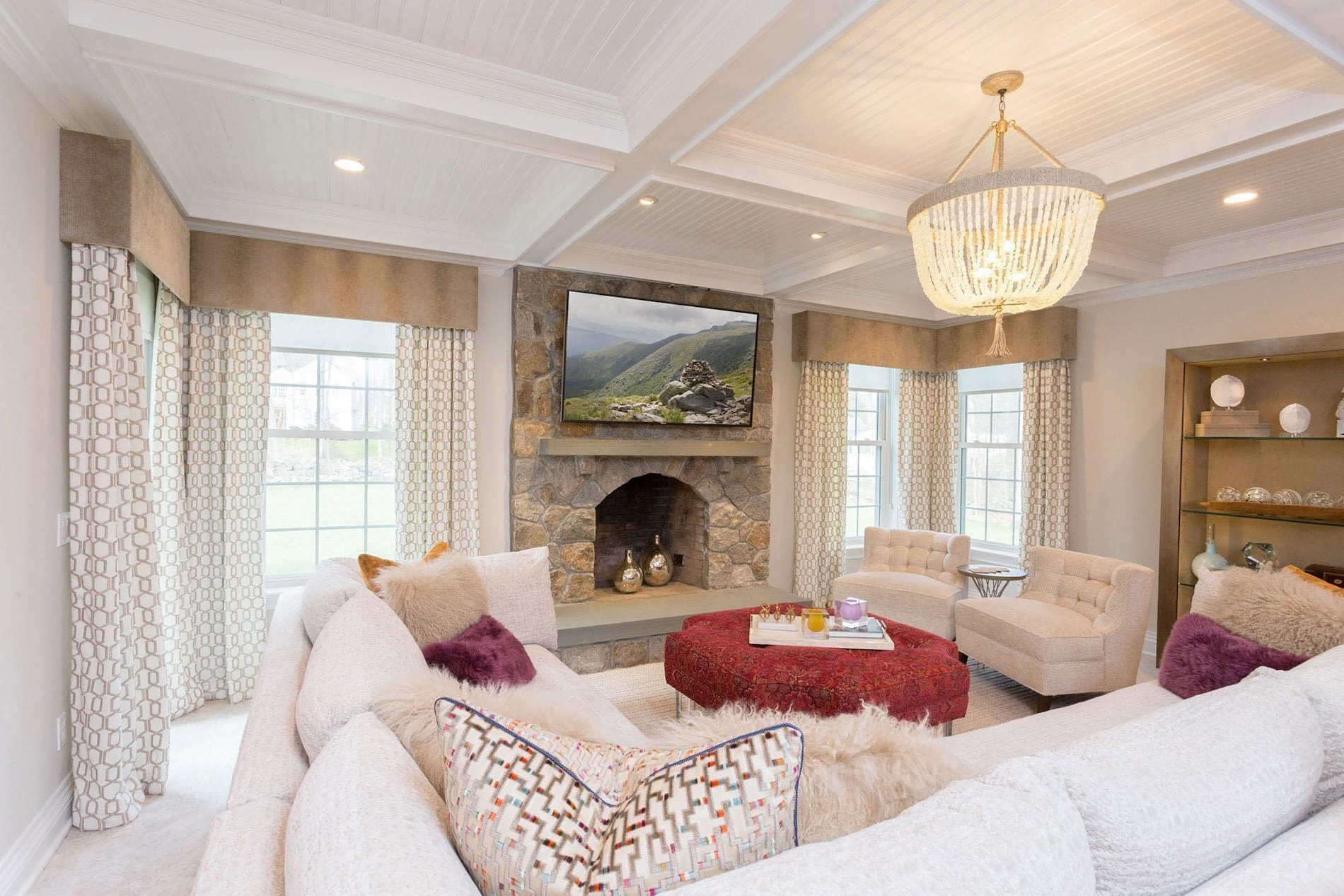 Family Room Furnishings White Sofa
