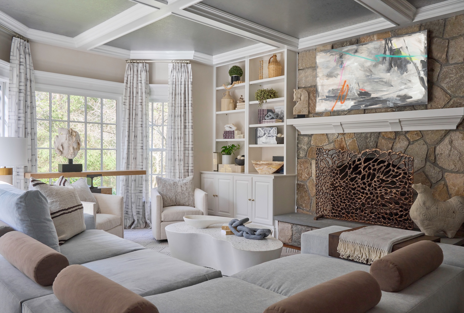 Family Room Interior Design New Canaan Ct