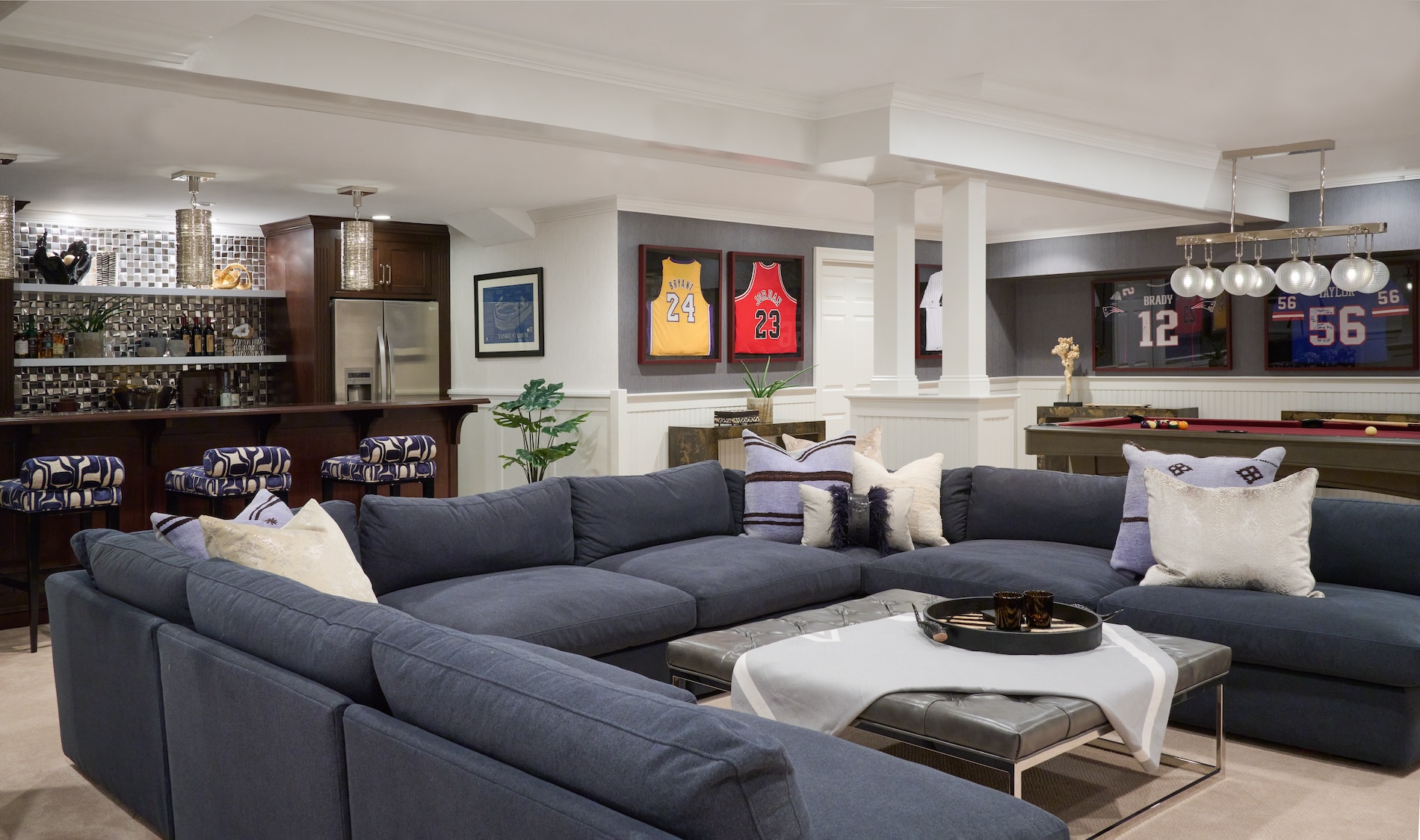 Finished Basement Interior Design New Canaan Ct